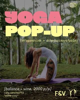 Yoga & wine, slow down, stretch, sip